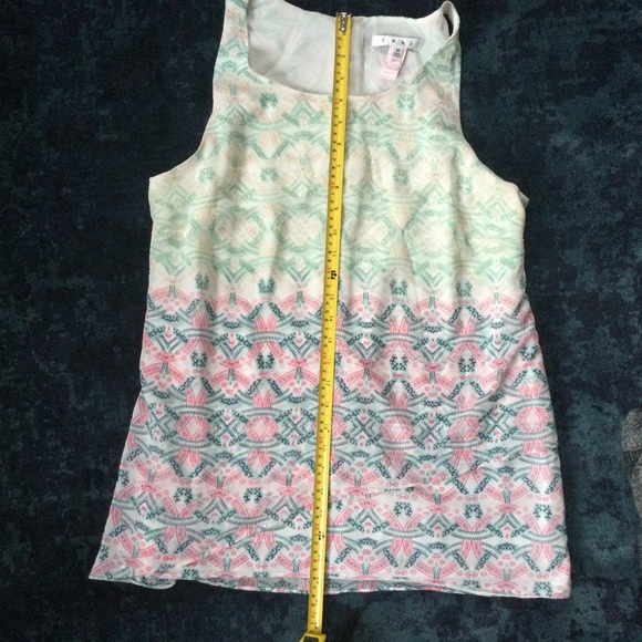 Cabi Mosaic Sleeveless Lined Layered top Spring Blouse Medium Fast US Ship - Picture 10 of 12